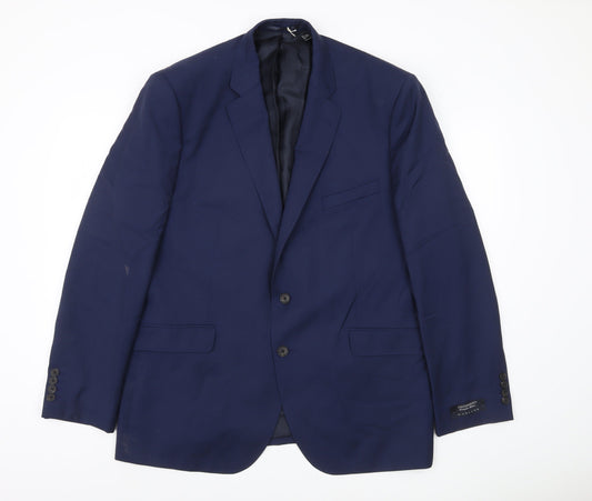 Jaeger Men's Blue Wool Blazer 48 Formal Jacket
