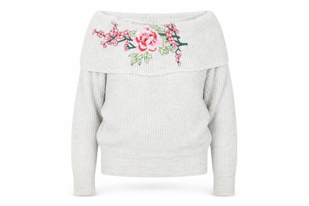 Front view of New Look Women's Ivory Cowl Neck Pullover, size 8