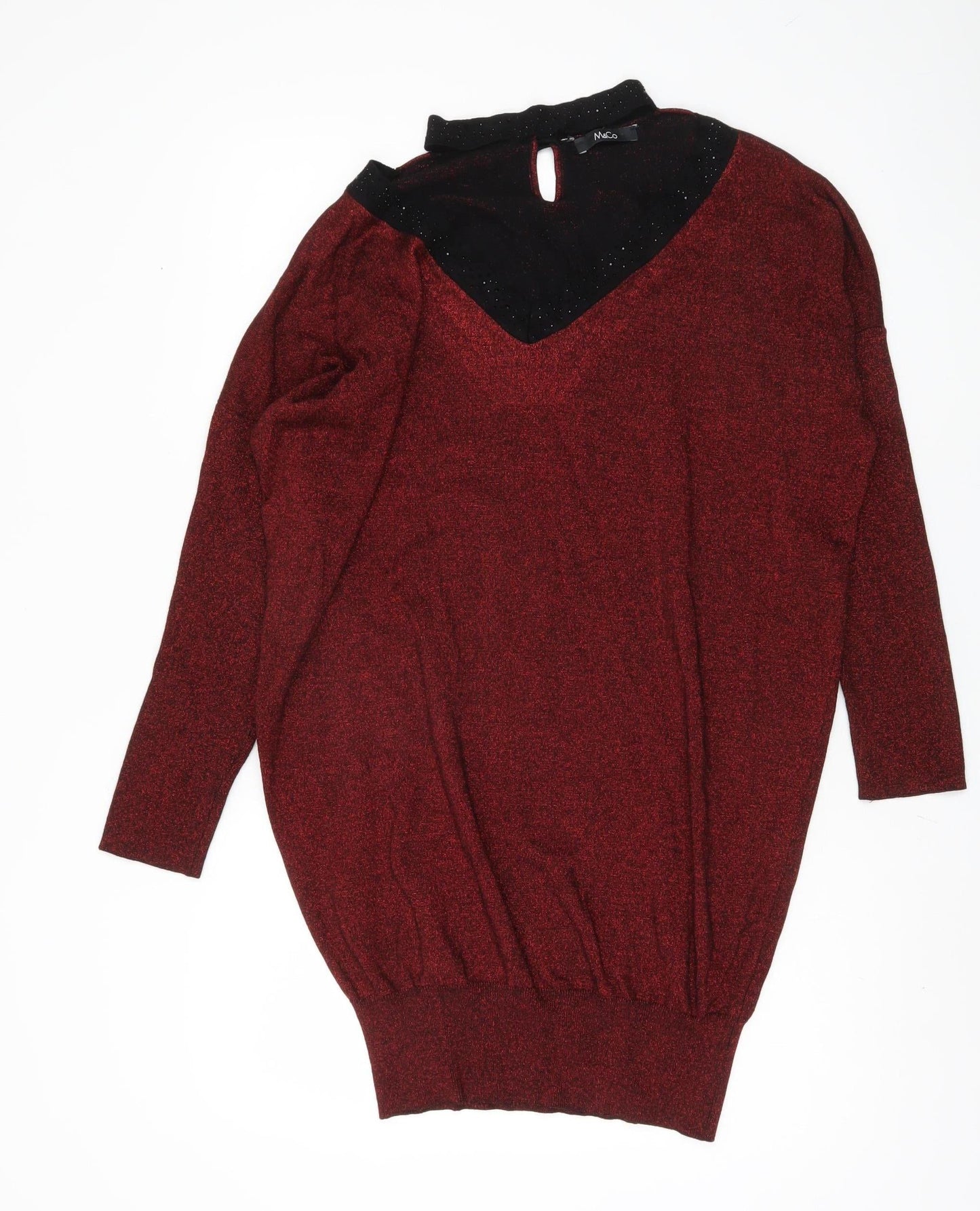 M&Co Women's Red Pullover Jumper, Size 16