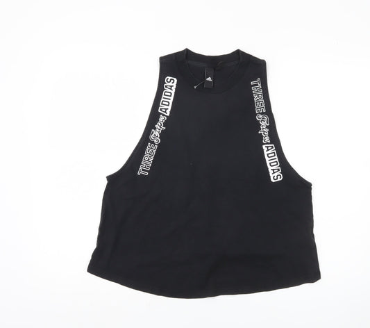 Adidas Women's Black Tank Top Medium Crew Neck