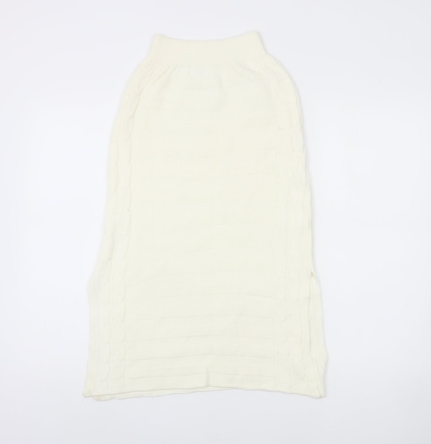 Missguided Women's Ivory Elastic Waist Skirt, Size S