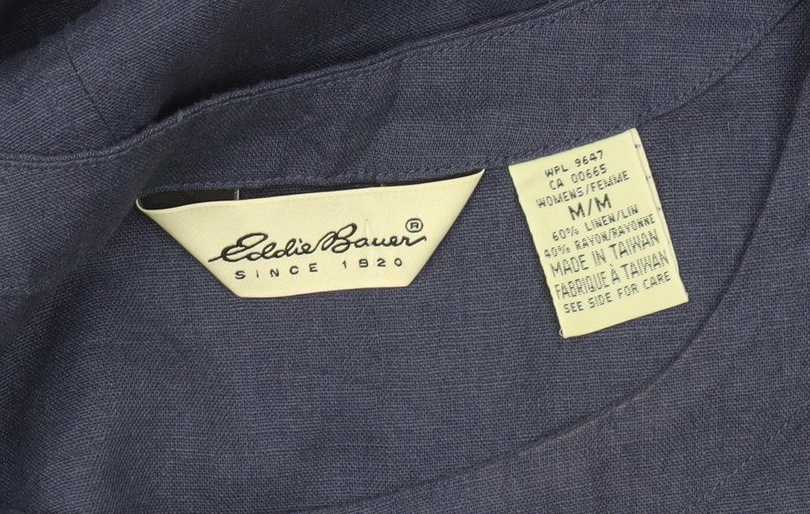 Eddie Bauer Women's Blue Linen Blend Tank Dress M