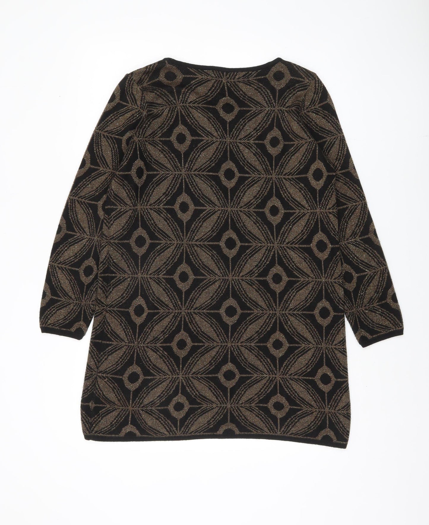 Marks and Spencer Women's Black Geometric Pullover Jumper UK 14