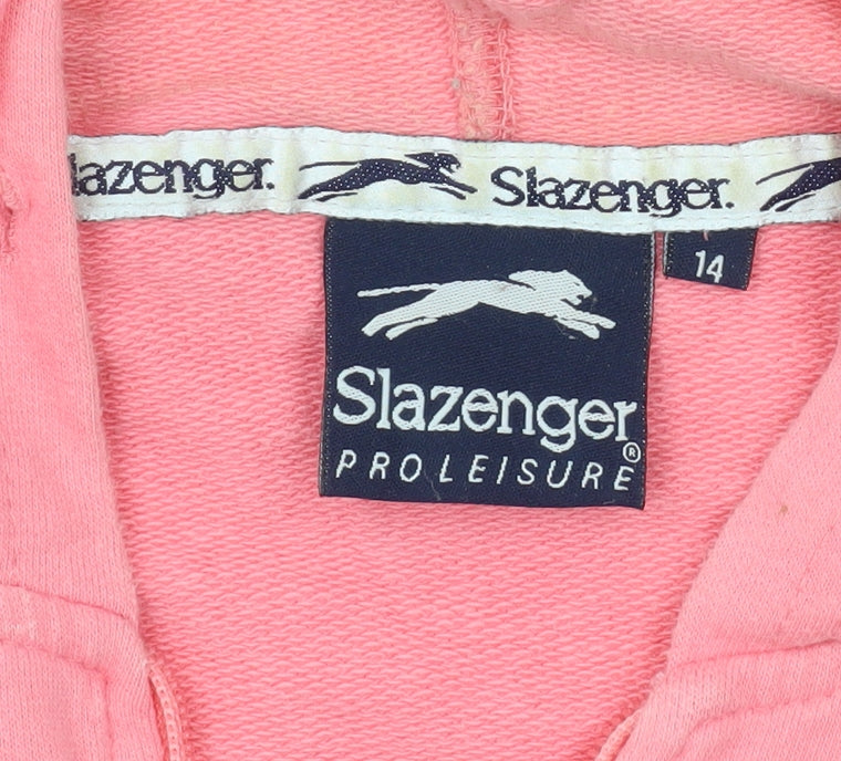 Slazenger Women's Pink Full Zip Hoodie Size 14