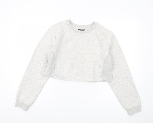 ASOS Women's Grey Cropped Pullover Sweatshirt Size 12