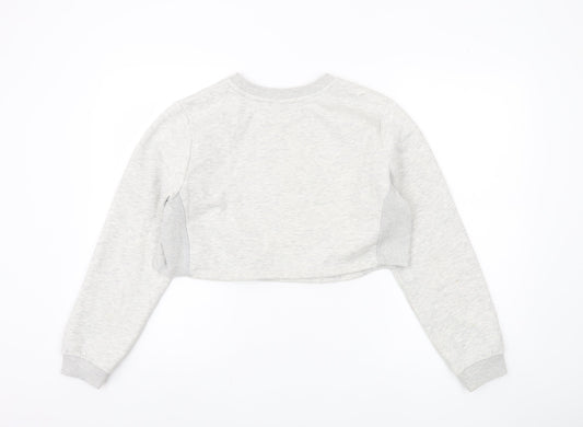 ASOS Women's Grey Cropped Pullover Sweatshirt Size 12