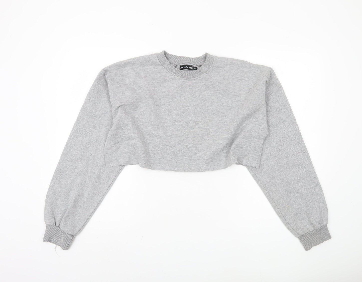 PrettyLittleThing Women's Grey Pullover Sweatshirt S