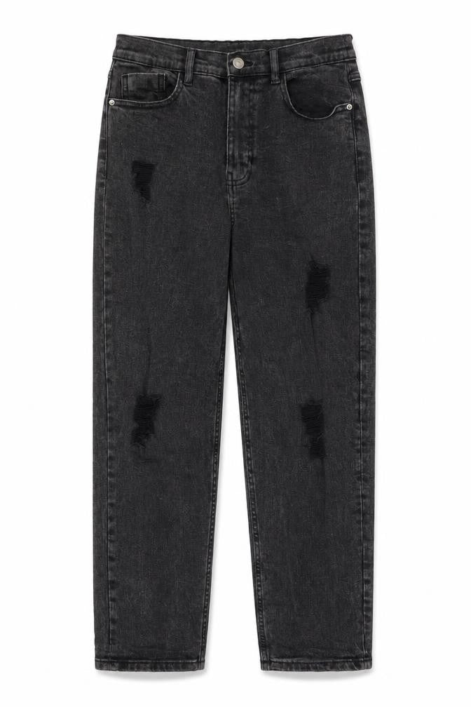 George Girls Black Straight Jeans 13-14 Years Ripped Casual