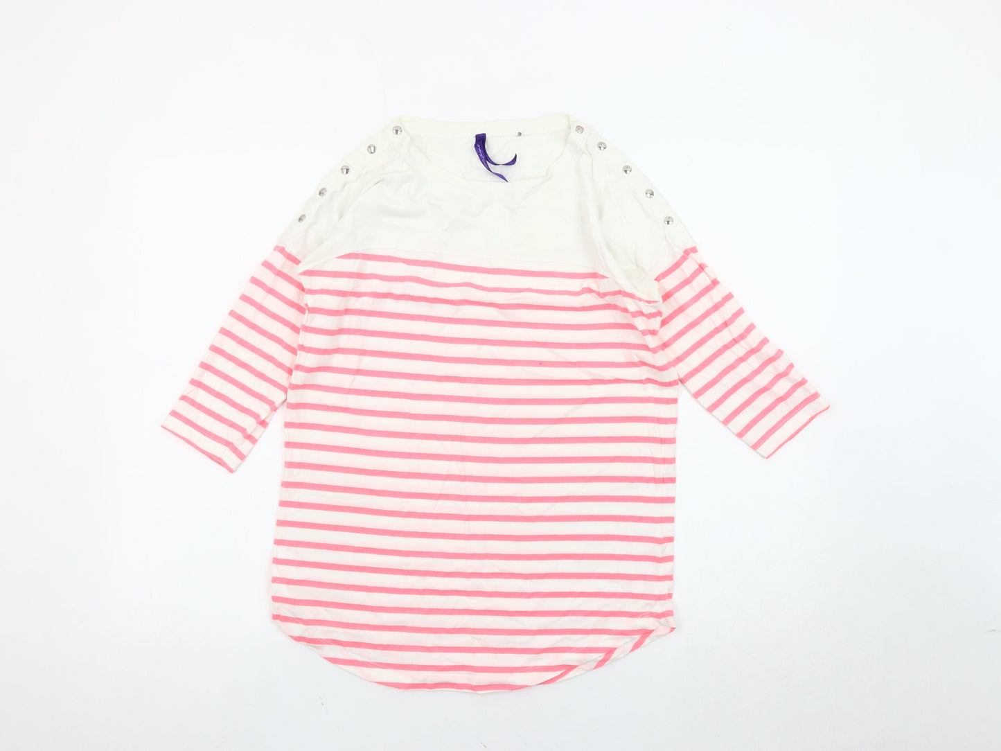 Seraphine Women's Pink Striped T-Shirt Size 8