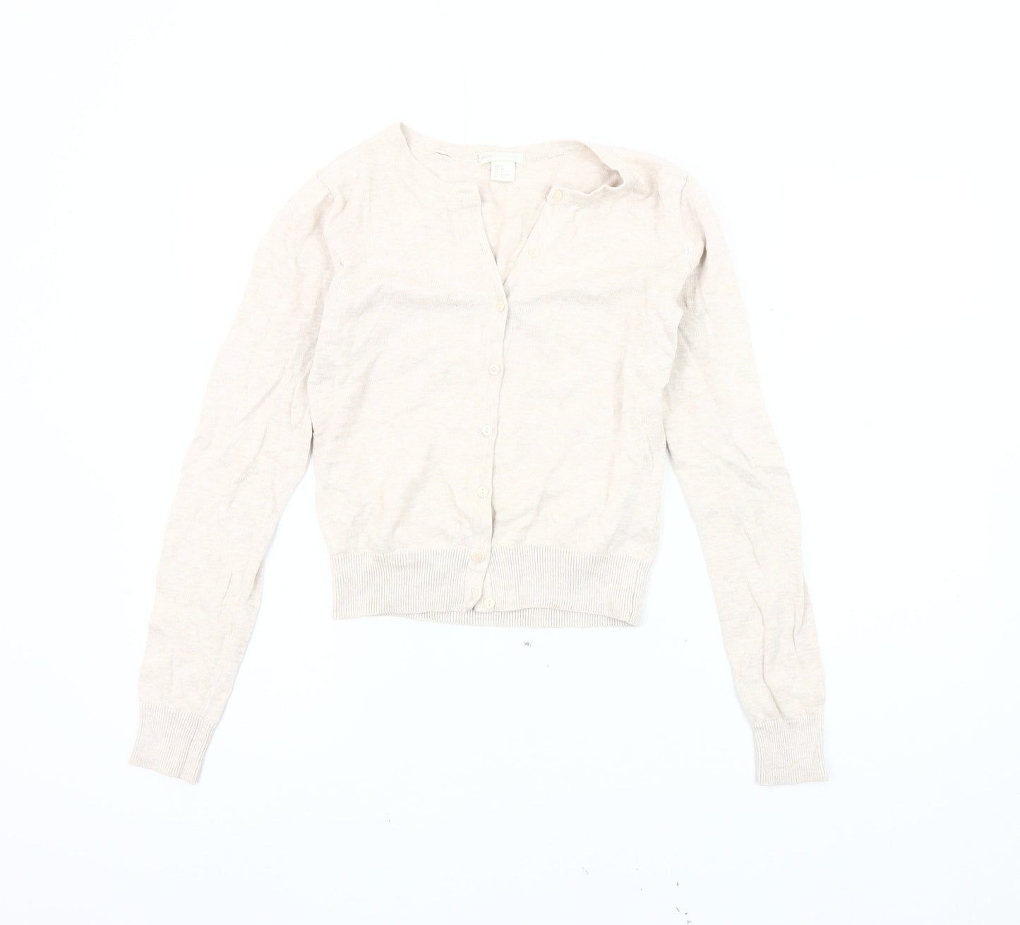 H&M Women's Beige XS Cardigan, Button Accents