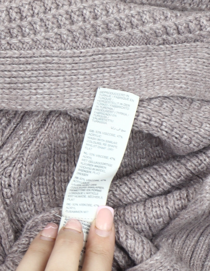 Fat Face Women's Beige Open Front Cardigan, Size 14, Waffle-Knit