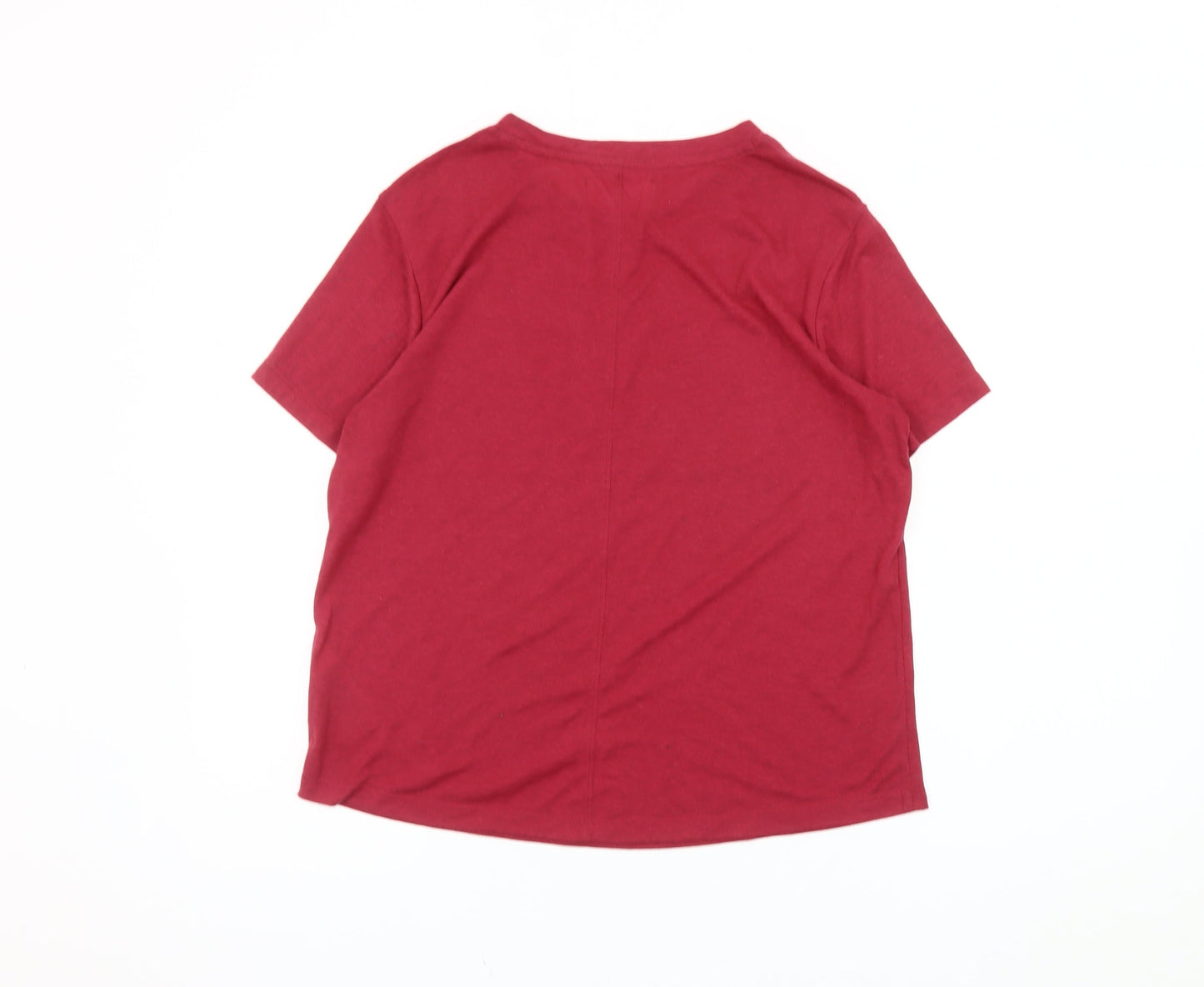 Marks and Spencer Women's Red Crew Neck T-Shirt Size 12