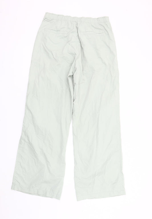 Zara Women's Grey Wide-Leg Trousers, Size 10