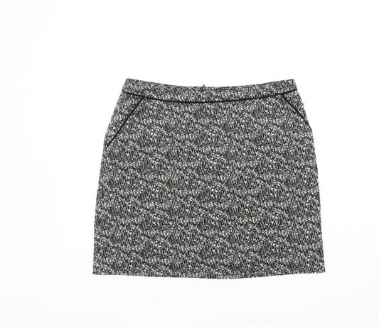 Wallis Women's Black Tweed Knee Length Pencil Skirt Size 14