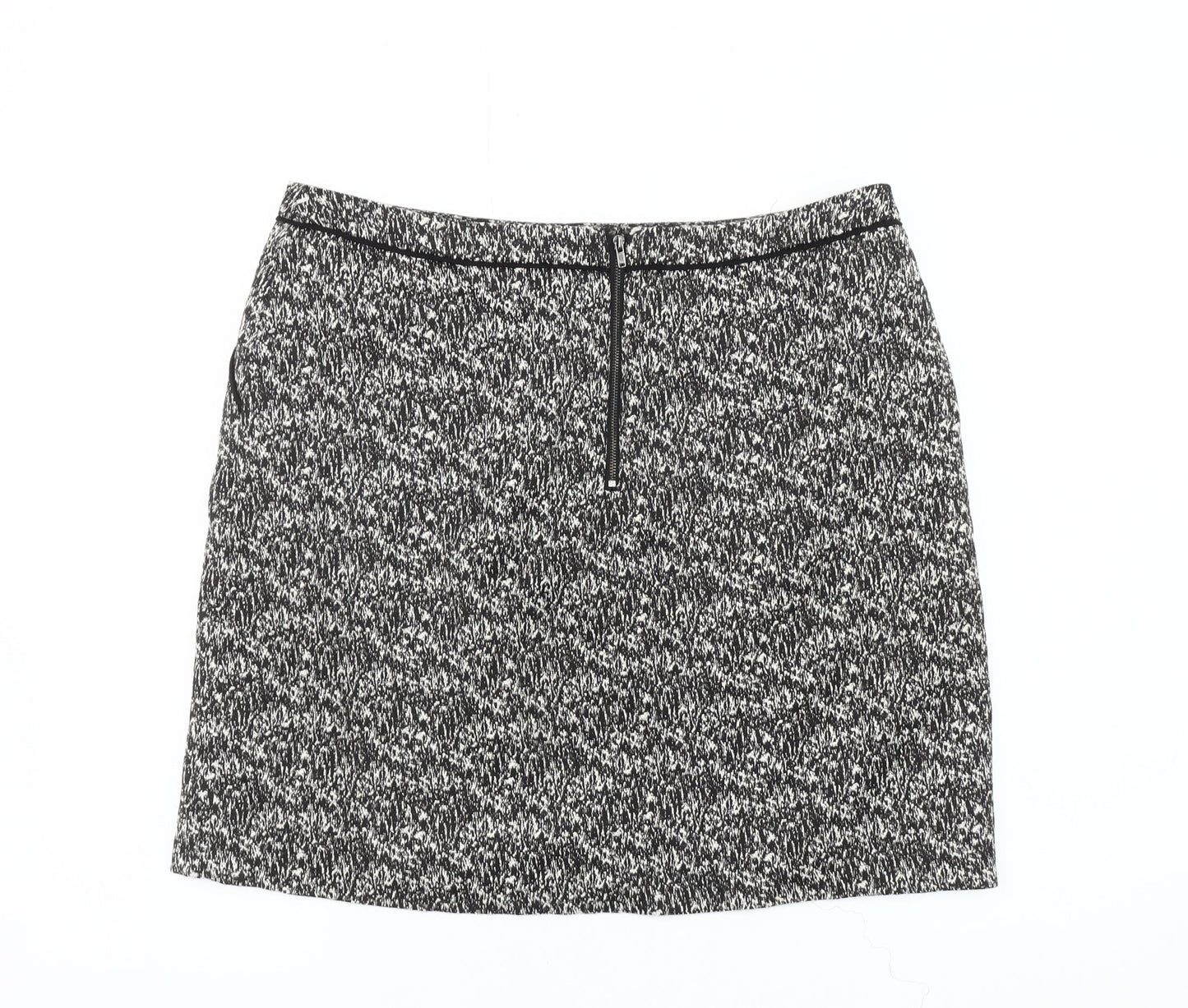 Wallis Women's Black Tweed Knee Length Pencil Skirt Size 14