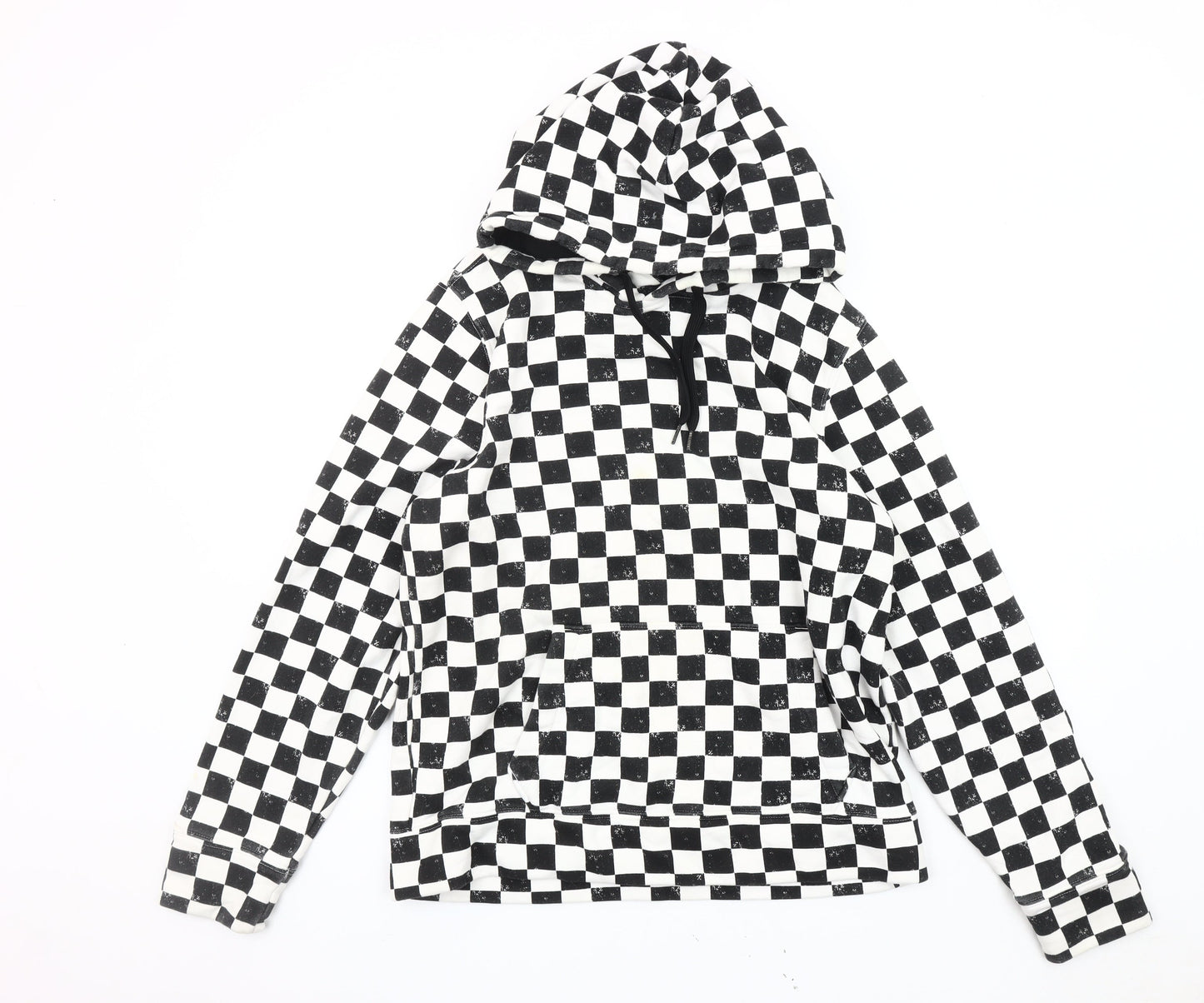 Hollister Men's Black Check Pullover Hoodie, L, Classic Style