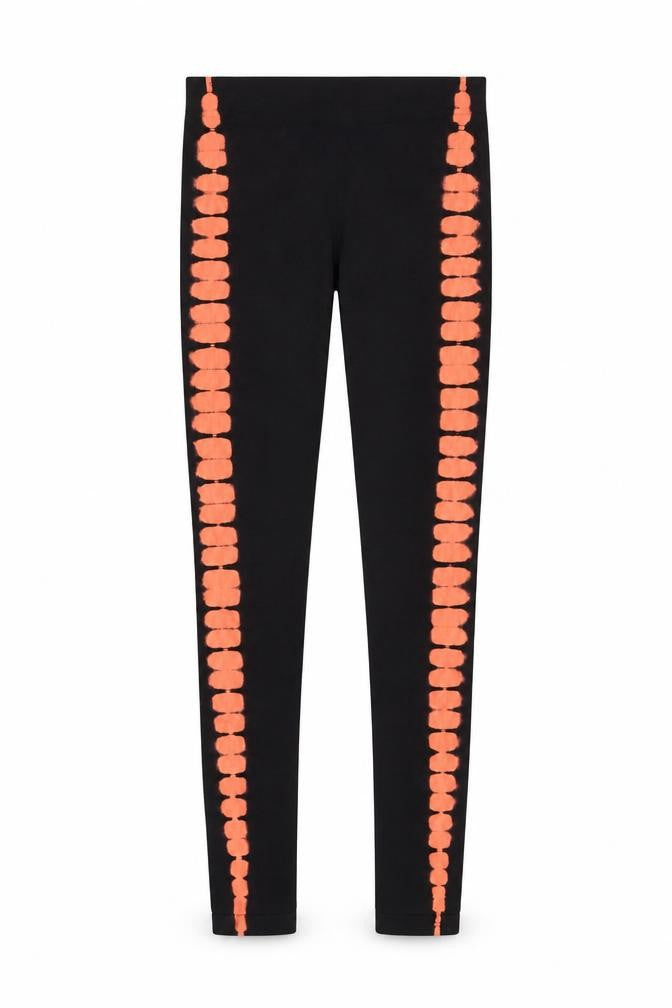 Front view of WorkOut Women's Black Tie Dye Leggings XS