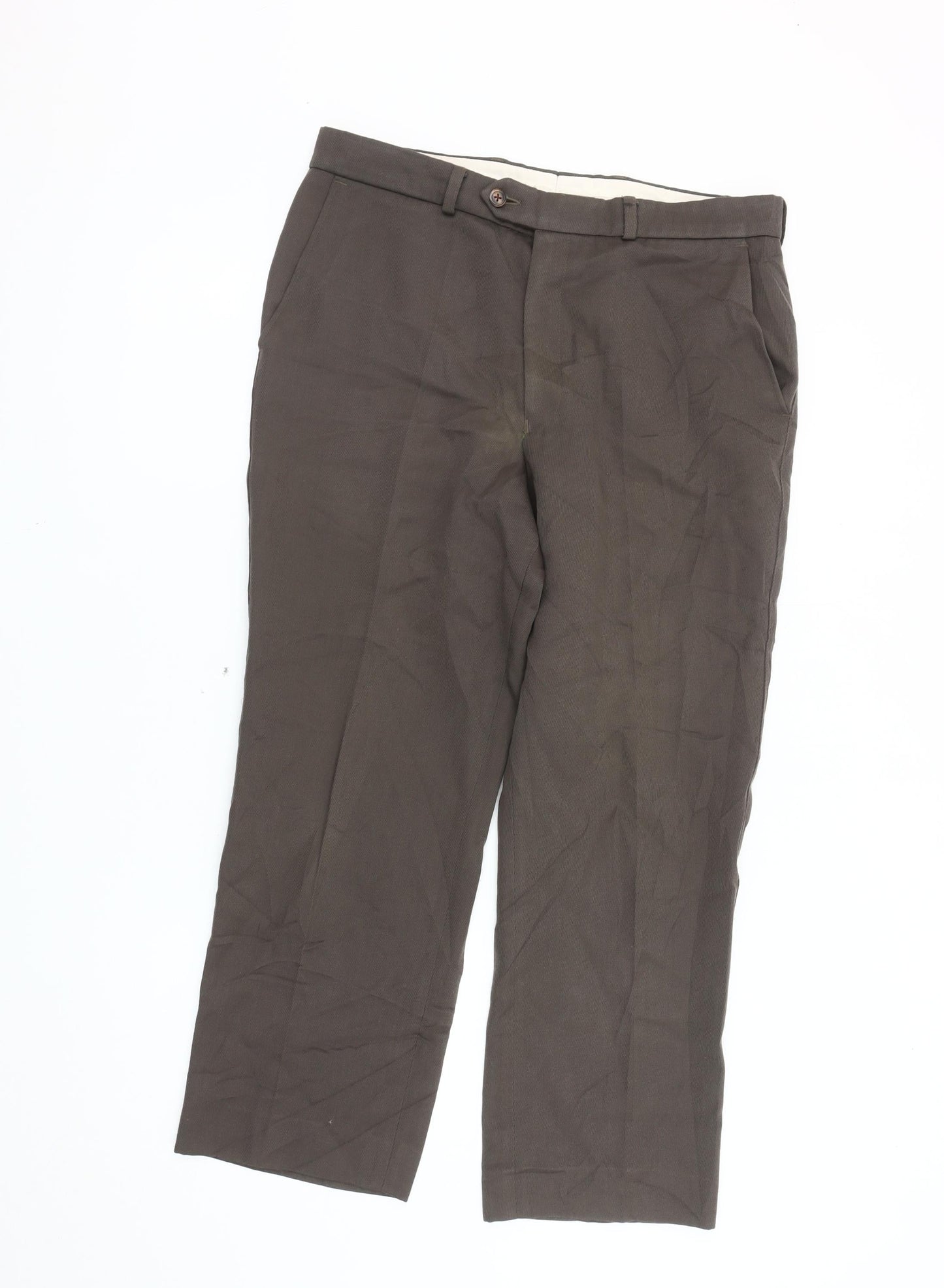 Debenhams Men’s Brown Wool Blend Trousers, 34 Waist
