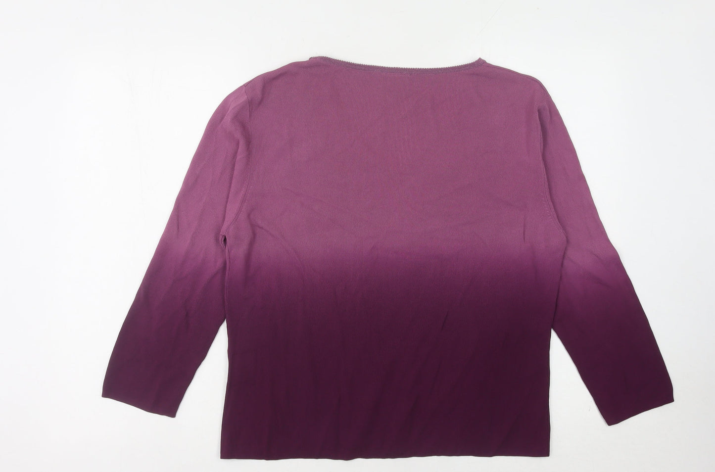 Roman Originals Women's Purple Beaded Pullover Jumper L