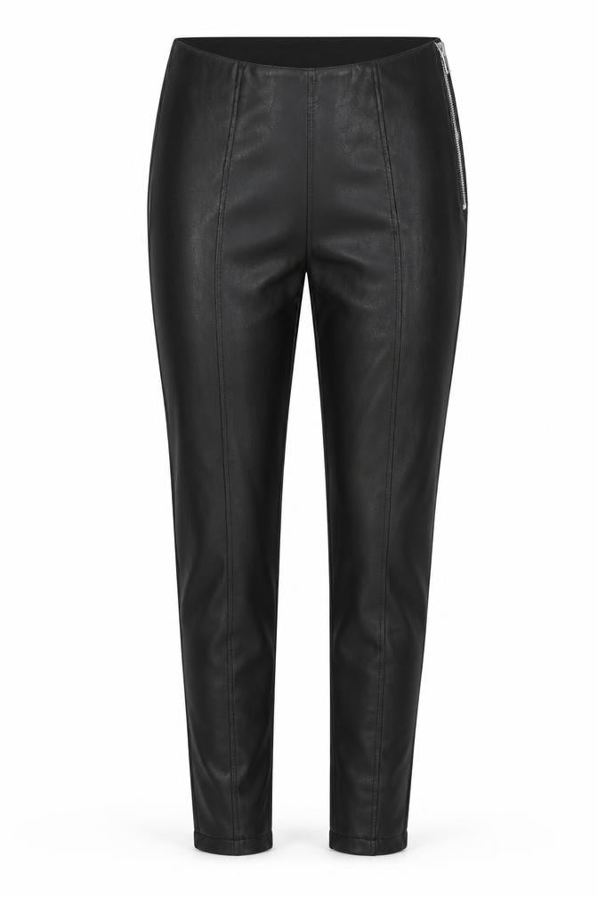 New Look Petite Black Leather Look Leggings, UK 8, Women