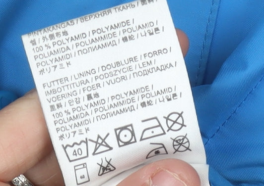 Jack Wolfskin Women's Blue Hooded Rain Coat Size 16