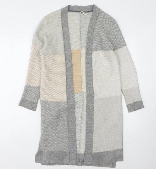 White Stuff Women’s Grey Open Front Cardigan, Size 12, Wool Blend