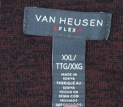 Van Heusen Men's Red 2XL Long Sleeve Polo