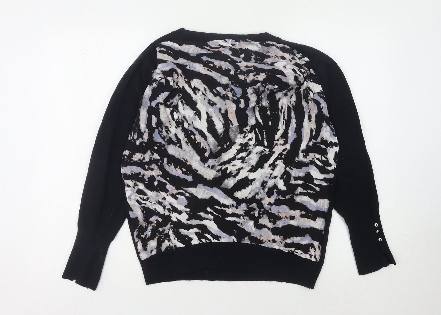 Mint Velvet Women's Black M Animal Print Pullover