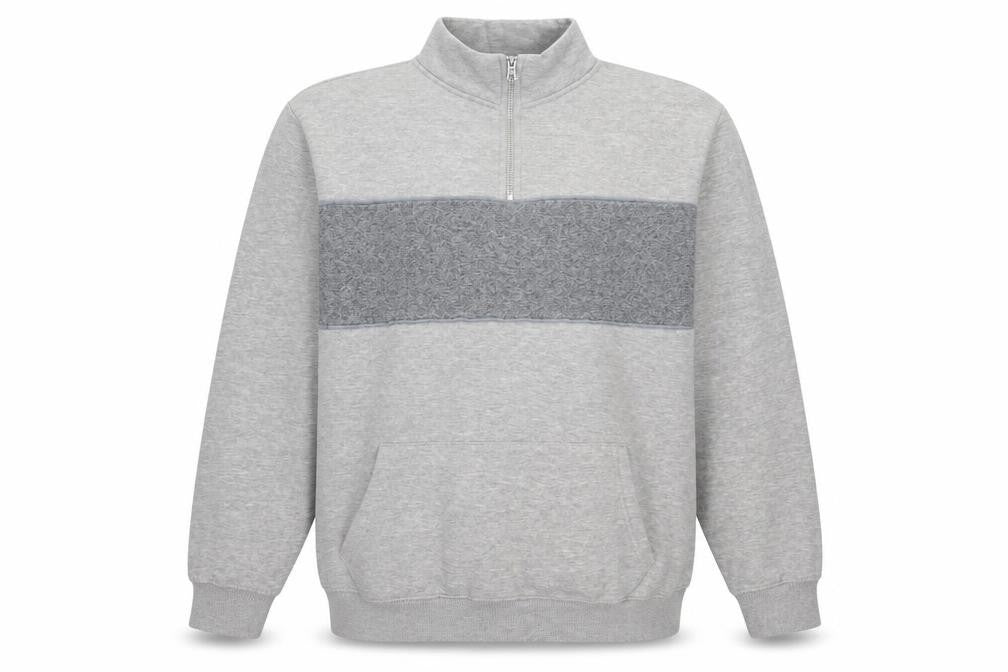 boohooMAN Men's Grey 1/4 Zip Sweatshirt Size L