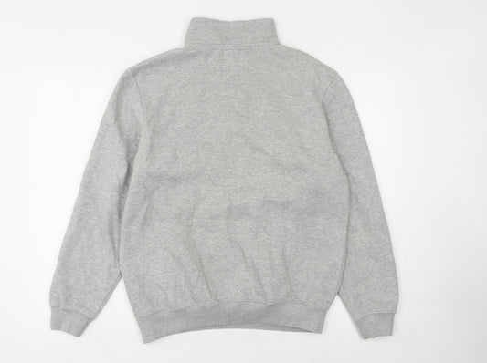 boohooMAN Men's Grey 1/4 Zip Sweatshirt Size L
