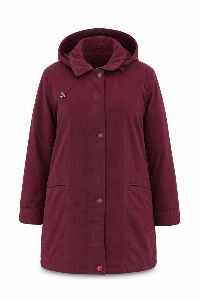Eleganze Women's Red Parka Coat Size 18