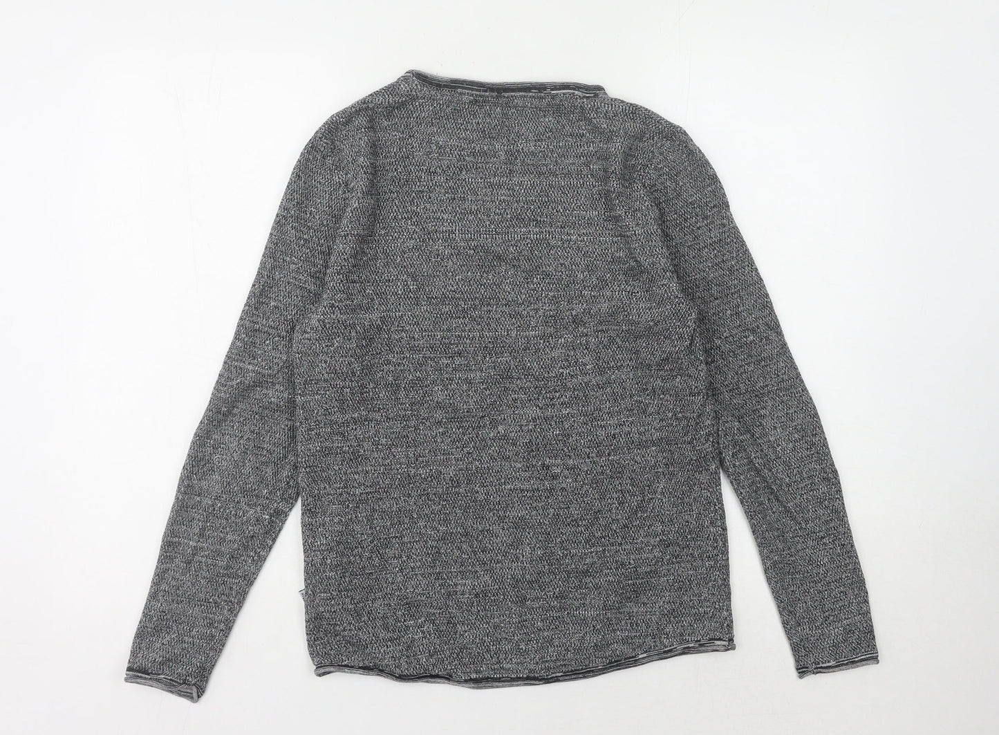 SMOG Men's Grey Slim Fit Pullover Jumper XS