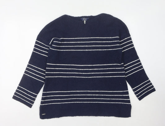 Joules Women’s Blue Striped Pullover Jumper Size 12
