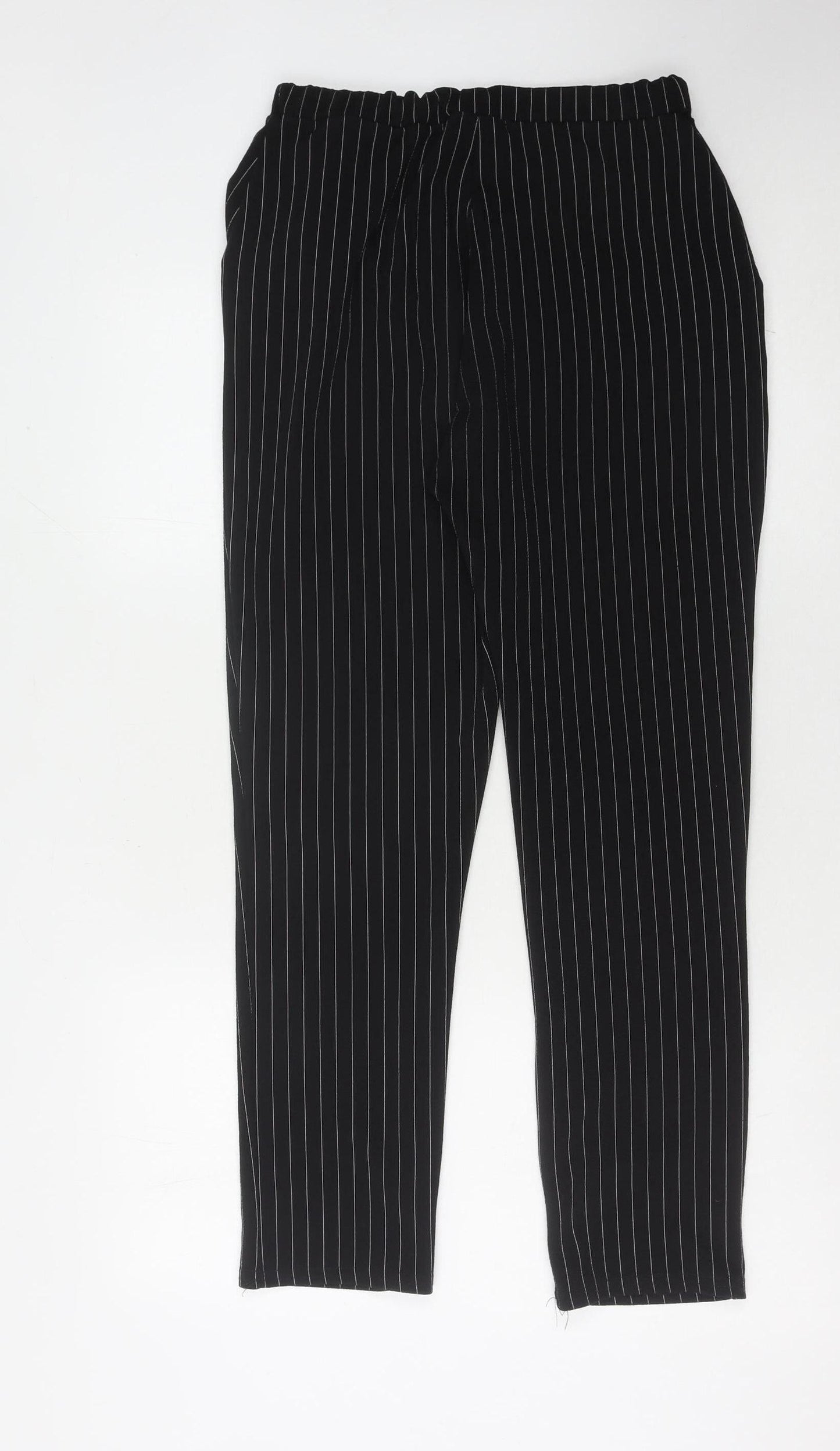 PrettyLittleThing Women's Black Striped Trousers, Size 12