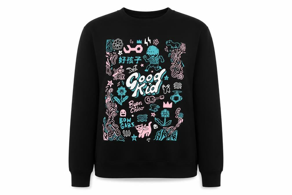 Just Womens Hoods Black Graphic Sweatshirt M
