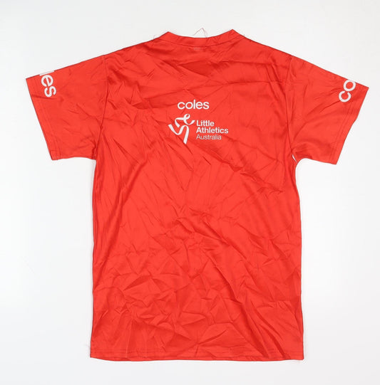 Coles Teens Red T-Shirt Size 14 Crew Neck Short Sleeve