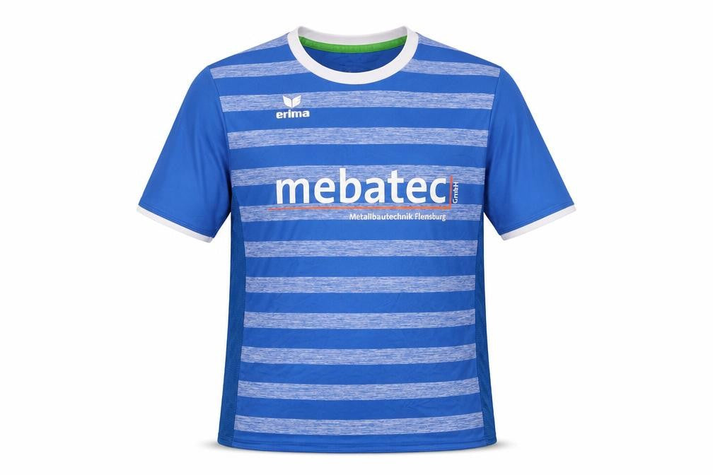 Erima Boys Blue Size L Striped Jersey T-Shirt