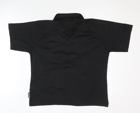 ANZON7 Unisex Black Polo Shirt, Regular Fit, Lightweight