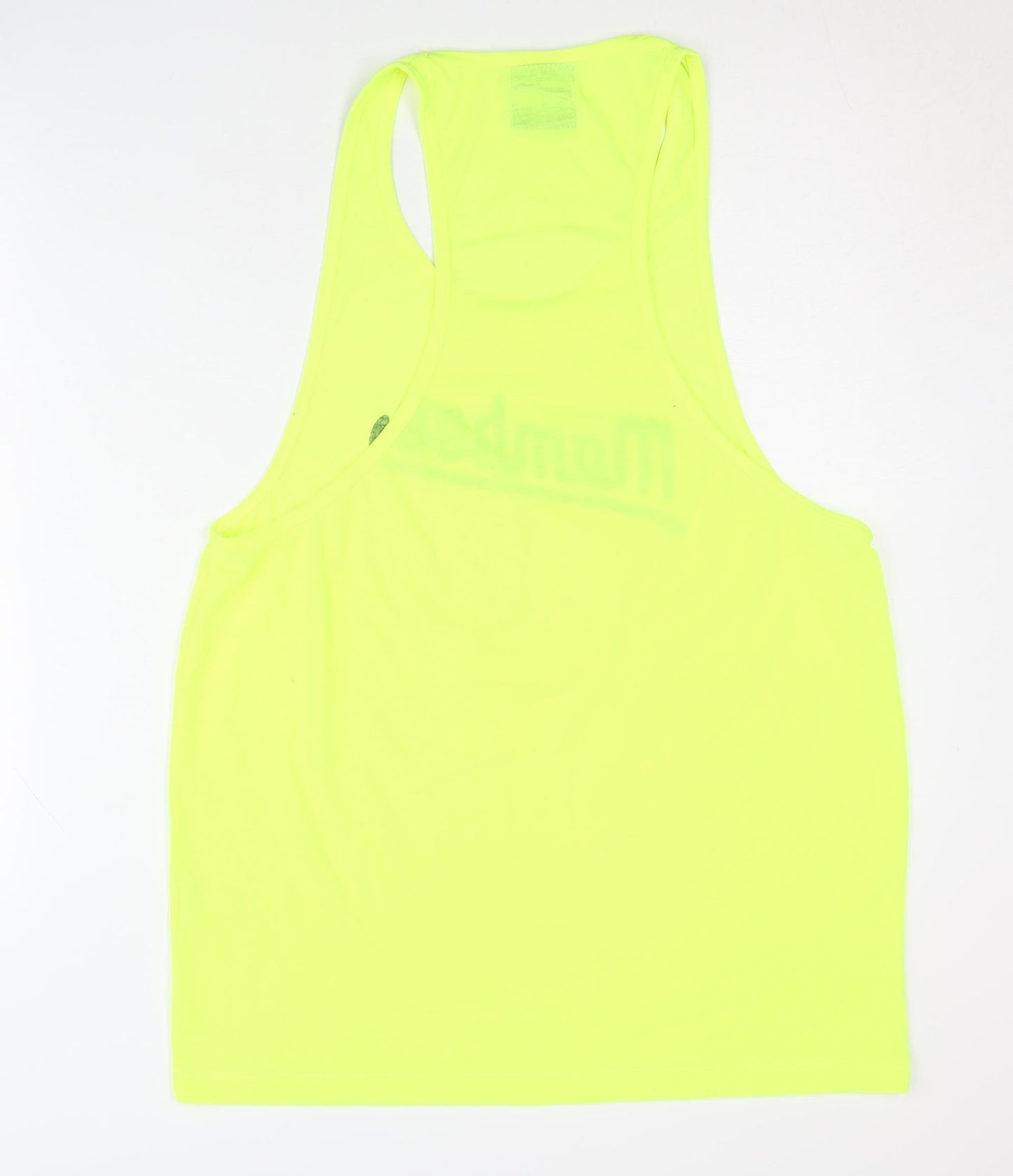 Mamboo Men's Yellow Tank Top, S - Athletic Fit, Logo Accent