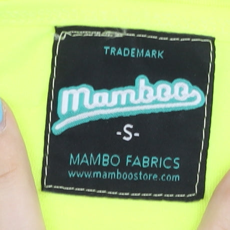 Mamboo Men's Yellow Tank Top, S - Athletic Fit, Logo Accent