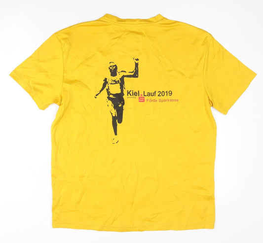 Newline Yellow Men's M Jersey T-Shirt V-Neck Running