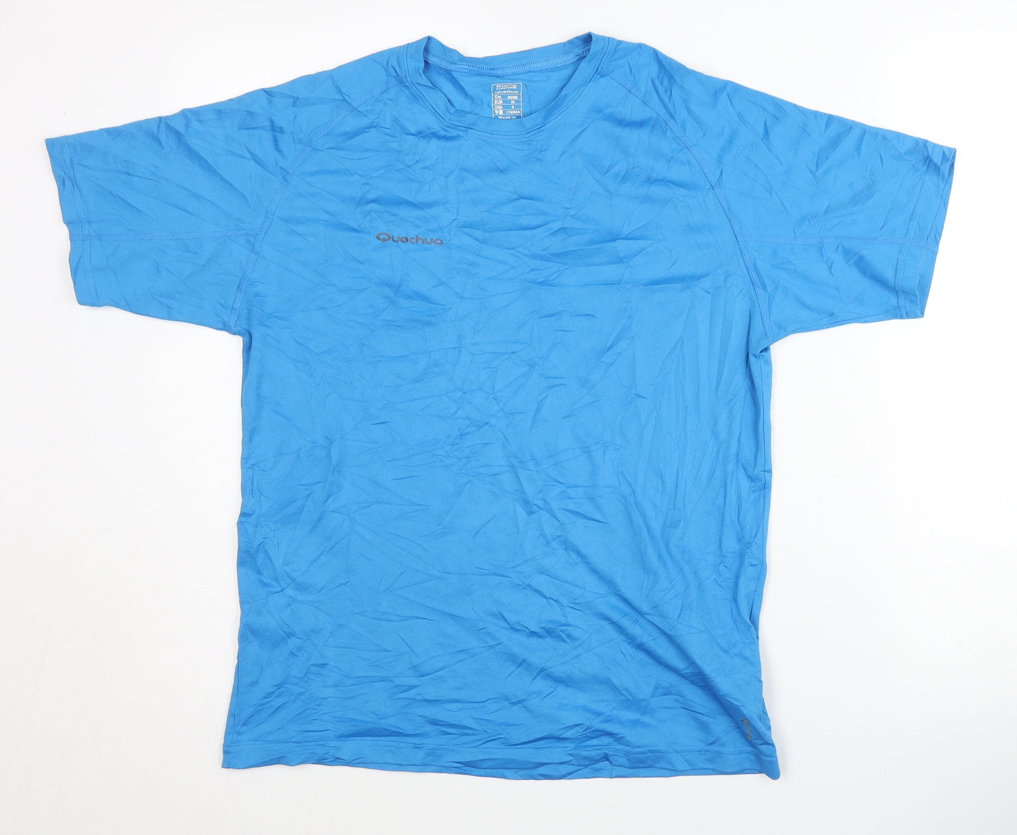 Quechua Men's Blue T-Shirt, M, Activewear, Hiking