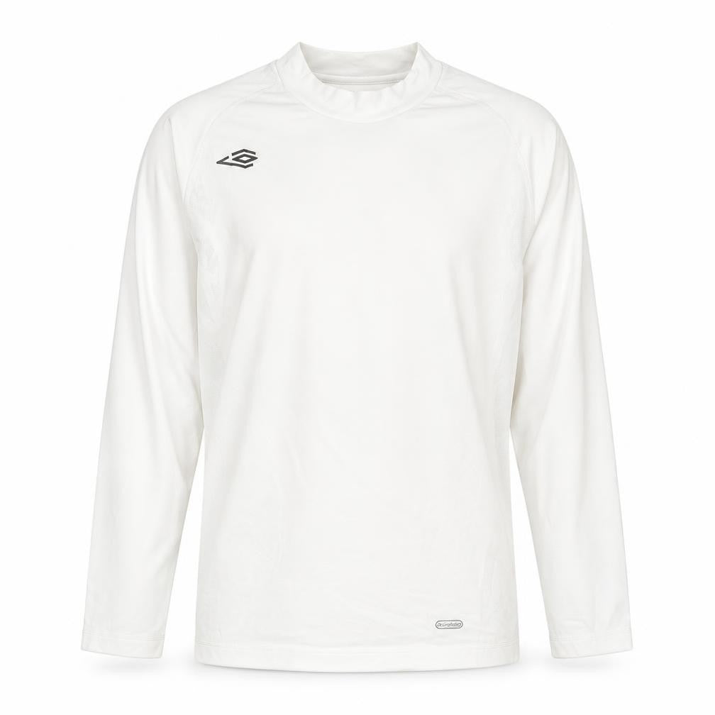 Front view of Umbro Men's White Long Sleeve Pullover XXL Top