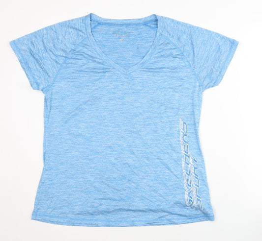 Skechers Women's Blue XL V-Neck T-Shirt