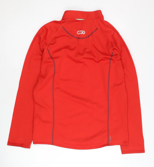 Kalenji Unisex Red 1/4 Zip Running Top S