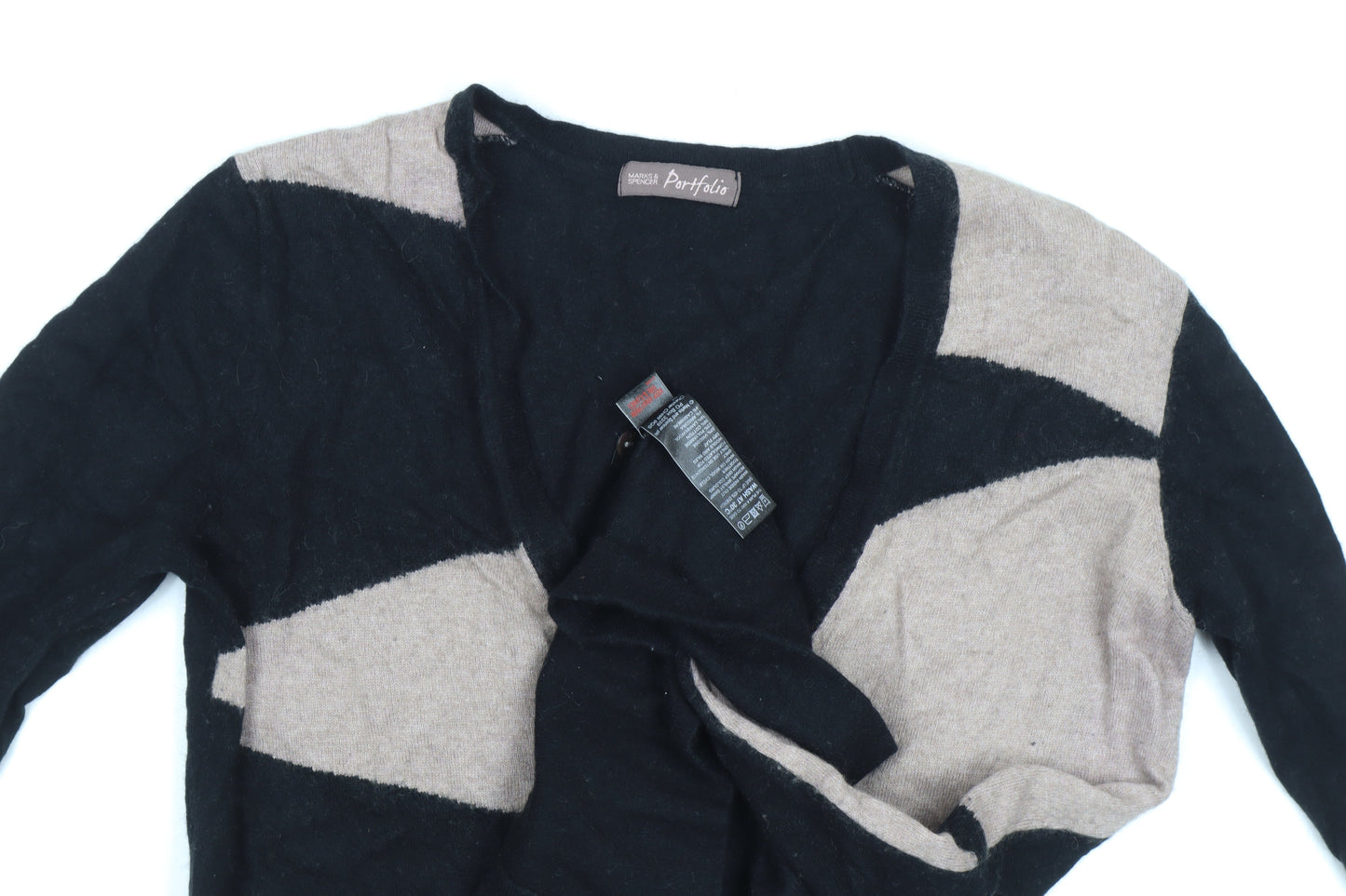 Marks and Spencer Women's Black Geometric Cardigan Size 14