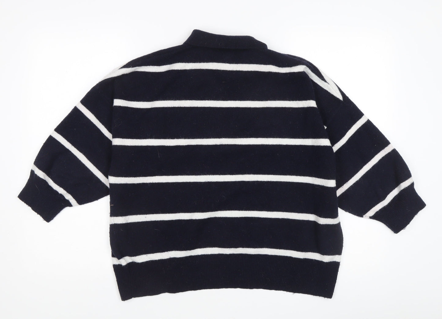 H&M Women's Black Striped Pullover Jumper L