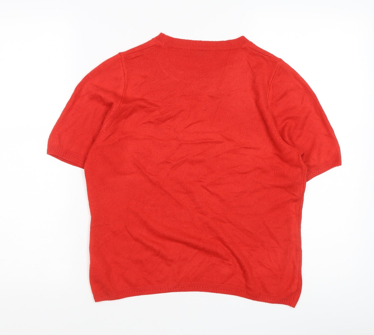 Marks and Spencer Women's Red Crew Neck Jumper, Size 12