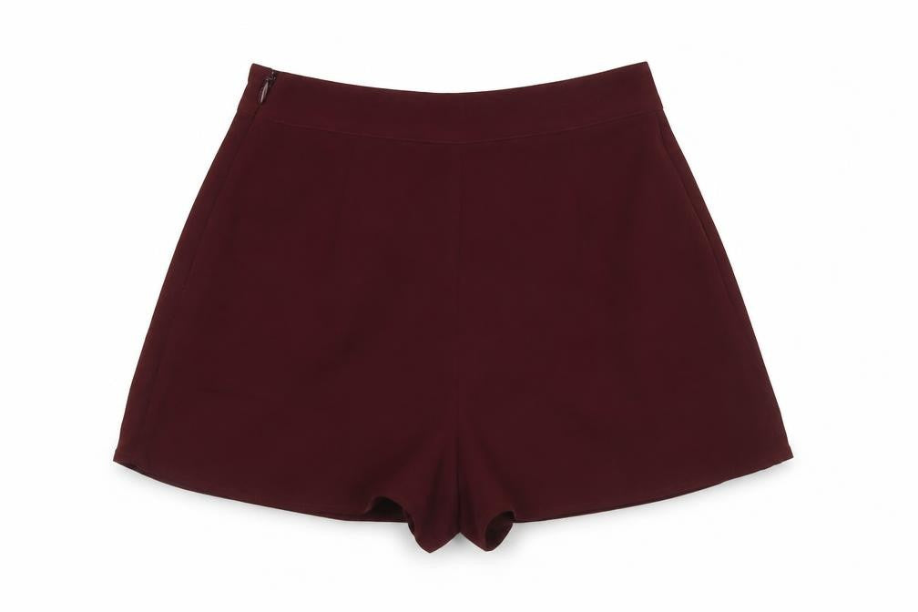 Topshop Women's Pleated Shorts Red Size 8