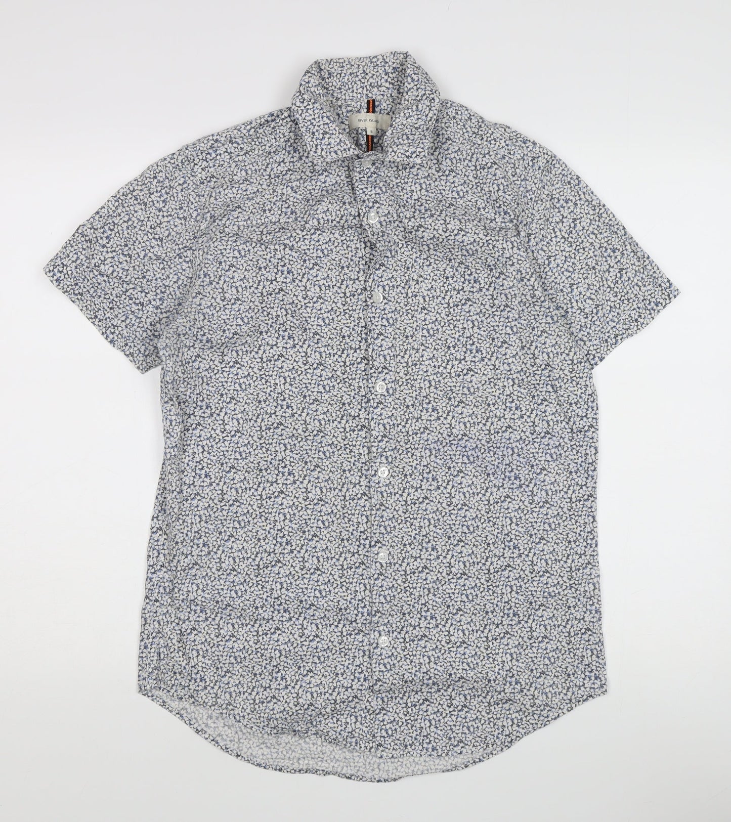 River Island Women's Blue Floral Button-Up Shirt